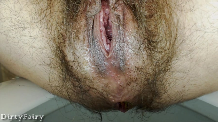 DirtyFairy Fingering Hairy Pussy While Shitting